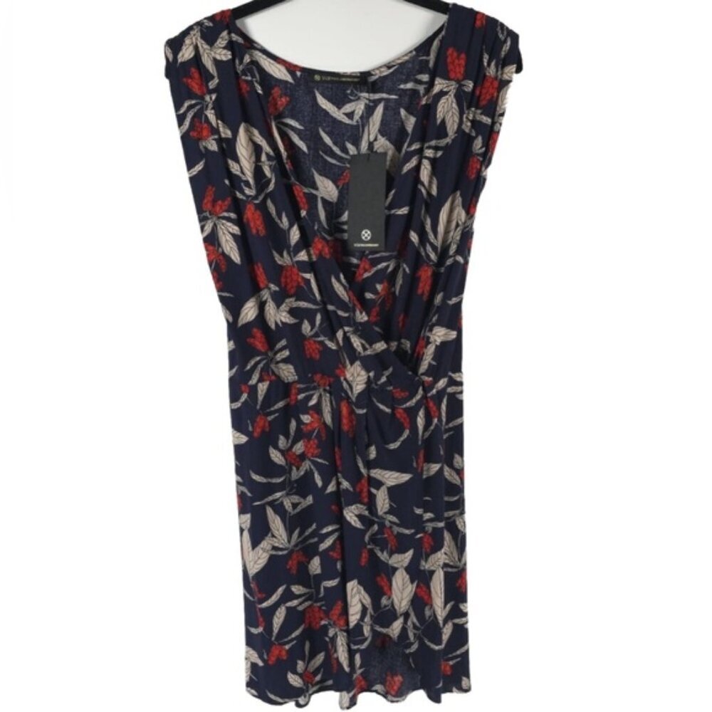 NWT VIX PAULA HERMANNY JASMINE GISELE V Neck Sleeveless Wrap Floral Dress S/P